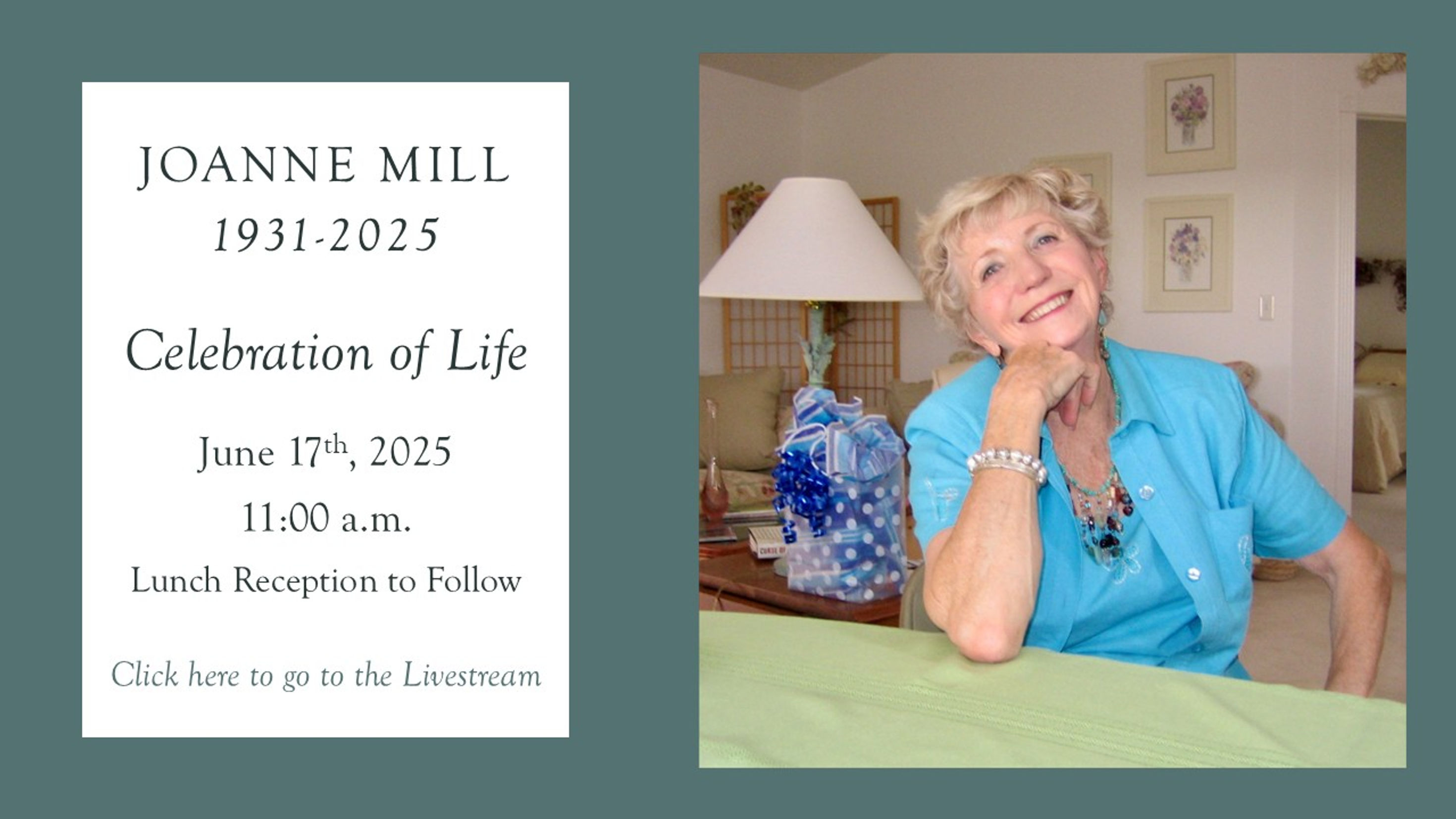 Joanne Mill Memorial Service